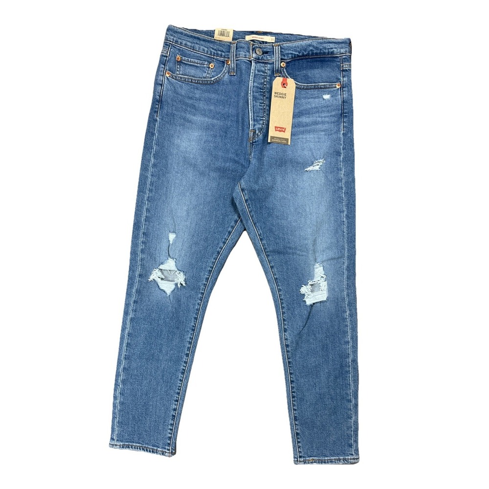 LEVIS Womens High-Rise Wedgie Skinny Button-Fly Light Wash‎ Denim Jeans 31x26